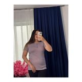 YNS BOUTİQUE Yns - Kadın Pamuklu T-shırt Ribana%100 PAMUK T-shırt Bluz kısa Kollu büyük beden Gümüş GRİ XXLSTD