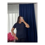 YNS BOUTİQUE Yns - Kadın Pamuklu T-shırt Ribana%100 PAMUK T-shırt Bluz kısa Kollu büyük beden KOYU Lacivert XXLSTD