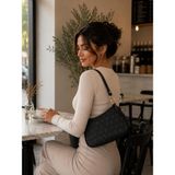 YNS Collection Kadın Monogram Baskılı Baget ve Omuz Çanta - 00 Lacivert