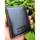 YNS Leather Siyah Erkek Cüzdan Isim Baskılı Kişiye Özel
