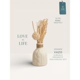 YNSK Love In Life | Ithal Seramik Vazo Çubuklu Dekoratif Oda Kokusu Seti | Oda Kokusu Hediyeli - Beyaz - RENK