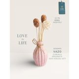 YNSK Love In Life | Ithal Seramik Vazo Çubuklu Dekoratif Oda Kokusu Seti | Oda Kokusu Hediyeli - Pembe