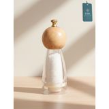 YNSK Luxury | Bamboox | Akrilik Tuz ve Karabiber Değirmeni Baharat Öğütücü Şeffaf Lüx Gold Detaylı - KÜÇÜK BOY 17 cm