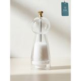 YNSK Luxury | Purex | Akrilik Tuz ve Karabiber Değirmeni Baharat Öğütücü Şeffaf Lüx Gold Detaylı - KÜÇÜK BOY 17 CM