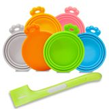 Yobbai 6 paket Evcil Hayvan Maması Kapakları, Gıda Güvenliği BPA İçermez ve Bulaşık Makinesinde Yıkanabilir, 1 Kaşıkla Kapaklar Can Can Açacakları En Standart Boy Köpek ve Kedi Can Tops