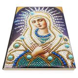 Yobeyi Elmas Boyama Defteri, Günlük Plan, Günlük Yazma, Not İşleme, Elmas Kanaviçe El İşi Noel Hediyeleri - 64 Yaprak A5 /5,6 x 8,2,5 cm (Kutsanmış Meryem)