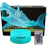 YODAFOOR Köpekbalığı Gece Lambası, Çocuklar için 3D İllüzyon Megalodon Gece Lambası, Kısılabilir Uzaktan Kumanda ile 16 Renk Değiştirme, Oyuncak Köpekbalığı Doğum Günü Noel Hediyeleri, Kız Erkek