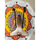 Yoga Hamak Seti (Fly Yoga/Aerial Yoga) Geniş En - 2.5 Mt. Esneme Payı, Yoga Eğitmenlerinin Tercihi (Siyah, Yüksek Tavanlar (+3 mt Yükseklik için))