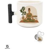 Yoga Ilhamlı T Kulp Bardak (Anahtarlık Hediyeli) - 001-Renkli