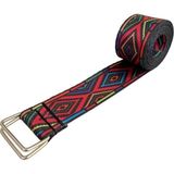 Yoga Kemeri - Desenli Metal Bağlantılı 200 cm Yoga Kemeri - Yoga Kayışı - 0-Gri - 1 x 100 cm