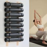 Yoga Matı ve Diğer Fitness Ekipmanları için Duvara Monte Depolama Standı - Ev Spor Salonu, Okul, Ofis için Yer Tasarrufu