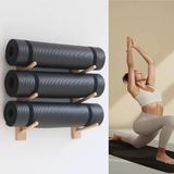 Yoga Paspasları için Duvara Monte Egzersiz Ekipmanları Depolama Rafı - Ev Spor Salonu, Okul veya Ofis Fitness Organizasyonu için Yerden Tasarruf Sağlayan Ekran