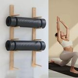 Yoga Paspasları ve Köpük Silindirleri için Yerden Tasarruflu Ahşap Duvara Monte Raf - Spor Salonu Organizasyonu ve Ev Fitness için Dayanıklı Egzersiz Ekipmanları Depolama Çözümü
