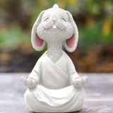 Yoga Yapan Tavşan Biblo, Beyaz