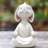 Yoga Yapan Tavşan Biblo Büyük Boy, Beyaz