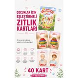 Yogatoon Kids World Çocuklar İçin Zıt Kavramlar Eşleştirme Kartları – 40 Kartlık Eğitici Set