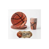 Yogi parti Basketbol Temalı 8'li Karton Tabak ve 8'li Karton Bardak Seti - Basketbolcu Doğum Günü Parti Seti