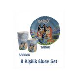 Yogi parti Bluey Konsept 8 Kişilik Doğum Günü Parti Seti (Tabak ve Bardak)