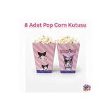 Yogi parti Kuromi Pop Corn Popcorn Kutusu 8 Adet Kız Çocuk Doğum Günü Parti Malzemesi Pembe Mor Karton
