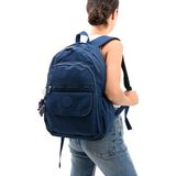 YOGII Alber Model Su Geçirmez Kumaş Laptop Bölmeli Büyük Boy Okul Seyahat Sırt Çantası Fonksiyonel - Koyu Mavi