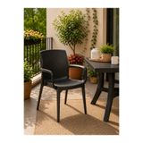 YOGNETIC Premium Rattan Desenli, Dayanıklı, Kollu Bahçe & Balkon Sandalyesi (2 ADET)