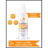 Yoğun Leke Karşıtı +50 SPF Yüksek Koruma Ton Eşitleyici Aydınlatıcı 100 ML Yüz ve Vücut Güneş Kremi