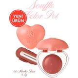 Yoğun Pigmentli Köpük Yapıda Kadife Bitişli Ruj & Allık DASIQUE Souffle Color Pot 06 Mocha Bun - #06 Mocha Bun
