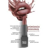 Yoğun Renk Veren Uzun Süre Kalıcı Nemlendirici Kadifemsi Mat Ruj - Matte Lipstick 409 Rose Apricot