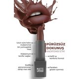 Yoğun Renk Veren Uzun Süre Kalıcı Nemlendirici Kadifemsi Mat Ruj - Matte Lipstick 413 Dusty Plum