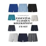 Yohannes Club Boxer Erkek, 5'li "Essentian Classics Koleksiyonu" % 100 Pamuklu Poplin Kumaş, Koyu Renkler, 5 Adet