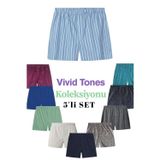 Yohannes Club Boxer Erkek, 5'li "Vivid Tones Koleksiyonu" % 100 Pamuklu Poplin Kumaş, Canlı Renkler, 5 Adet