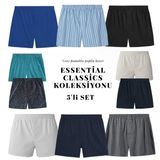 Yohannes Club Boxer Poplin Erkek, 5'Li Seçenekli Koleksiyonlar, % 100 Pamuklu Poplin Kumaş, Canlı Renkler, 5 Adet