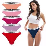 Yohannes Club, Kadın Lastik Kemerli Brazilian Külot, Çok Renkli, Çoklu Paket, 5'Li Paket
