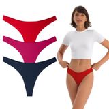 Yohannes Club Kadın, Pamuklu Basic Tanga Külot, Çoklu Paket (Pudra, Lacivert, Siyah, Large (L))