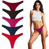Yohannes Club Kadın, Pamuklu Basic Tanga Külot, Çoklu Paket (Somon, Lila, Pembe, Kırmızı, Bordo, Medium (M))