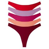 Yohannes Club Kadın, Pamuklu Basic Tanga Külot, Çoklu Paket (Somon, Lila, Pembe, Kırmızı, Bordo, Small (S))