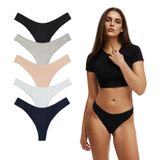 Yohannes Club Kadın, Pamuklu Basic Tanga Külot, Çoklu Paket (Somon, Pudra, Pembe, Kırmızı, Bordo, XLarge (XL))