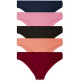 Yohannes Club Kadın, Pamuklu Hipster Basic Külot, Çoklu Paket (Somon, Pudra, Bordo, Lacivert, Siyah, Large (L))