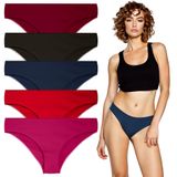 Yohannes Club Kadın, Pamuklu Hipster Basic Külot, Çoklu Paket (Somon, Pudra, Bordo, Lacivert, Siyah, X-Large (XL))