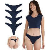 Yohannes Club, Pamuklu Basic Tanga Külot, 4'lü Paket, Chiloti, 4'lü Lacivert, Günlük Kullanım - XL