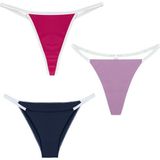 Yohannes Club YohannesClub, Kadın, 3'lü String Set, (Brazilian, T-Thong ve Thong String Set), Lacivert, Lila, Pembe
