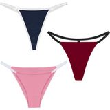 Yohannes Club YohannesClub, Kadın, 3'lü String Set, (Brazilian, T-Thong ve Thong String Set), Pudra, Bordo, lacivert