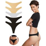 Yohannes Club Yohannesclub, Kadın, Pamuklu Basic Tanga Külot, 5'li Paket, 2 Siyah, 2 Ten Rengi, 1 Beyaz - Beyaz - Siyah - Ten - Beyaz - Ten - XL