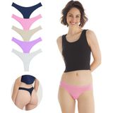 Yohannes Club Yohannesclub, Kadın, Pamuklu Basic Tanga Külot, 5'li Paket, Extra Yumuşak - Apron - XL
