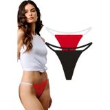 Yohannes Club YohannesClub, Kadın, T-Thong String Külot, 2'Lİ, Kırmızı, Siyah