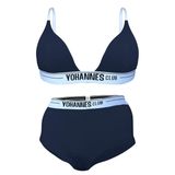YohannesClub, Kadın, İç Çamaşırı Takımı, (Üçgen Sütyen-Boyshort) (Lacivert, Medium (M))