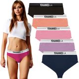 YohannesClub, Kadın, Lastik Kemerli Hipster Külot, (Pudra, Lila, Pembe, Kırmızı, Lacivert, Small (S))