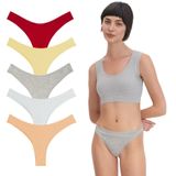 YohannesClub, Kadın, Pamuklu Basic Tanga Külot, Çoklu Paket (Color504, Small (S))