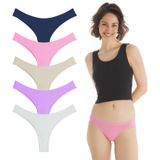 YohannesClub, Kadın, Pamuklu Basic Tanga Külot, Çoklu Paket (color505, Medium (M))