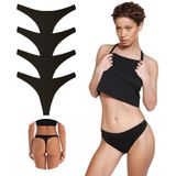 YohannesClub, Kadın, Pamuklu Basic Tanga Külot, Çoklu Paket (Siyah, Medium (M))